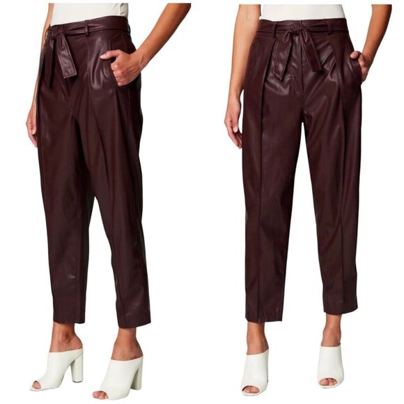 Blank NYC Womens‎ Size 32 Grape Shake Pants Purple Vegan Faux Leather Pleated - Picture 2 of 6